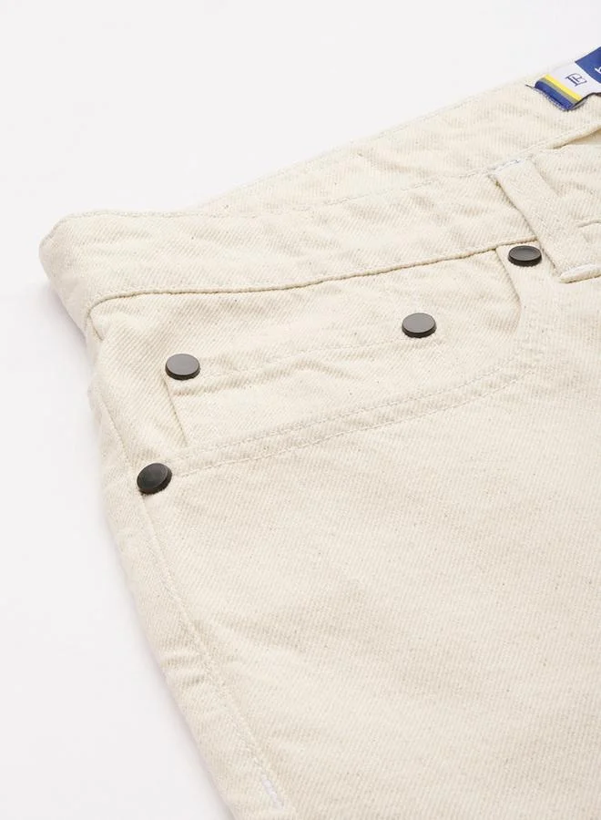 Take Two Off White Men Pure Cotton Mid-Rise Straight Fit Jeans for Men | Best Price UAE